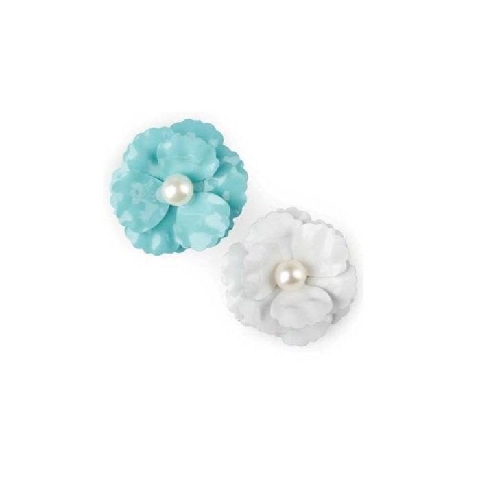 FIORE METALLO BIANCO-CIELO 4X1